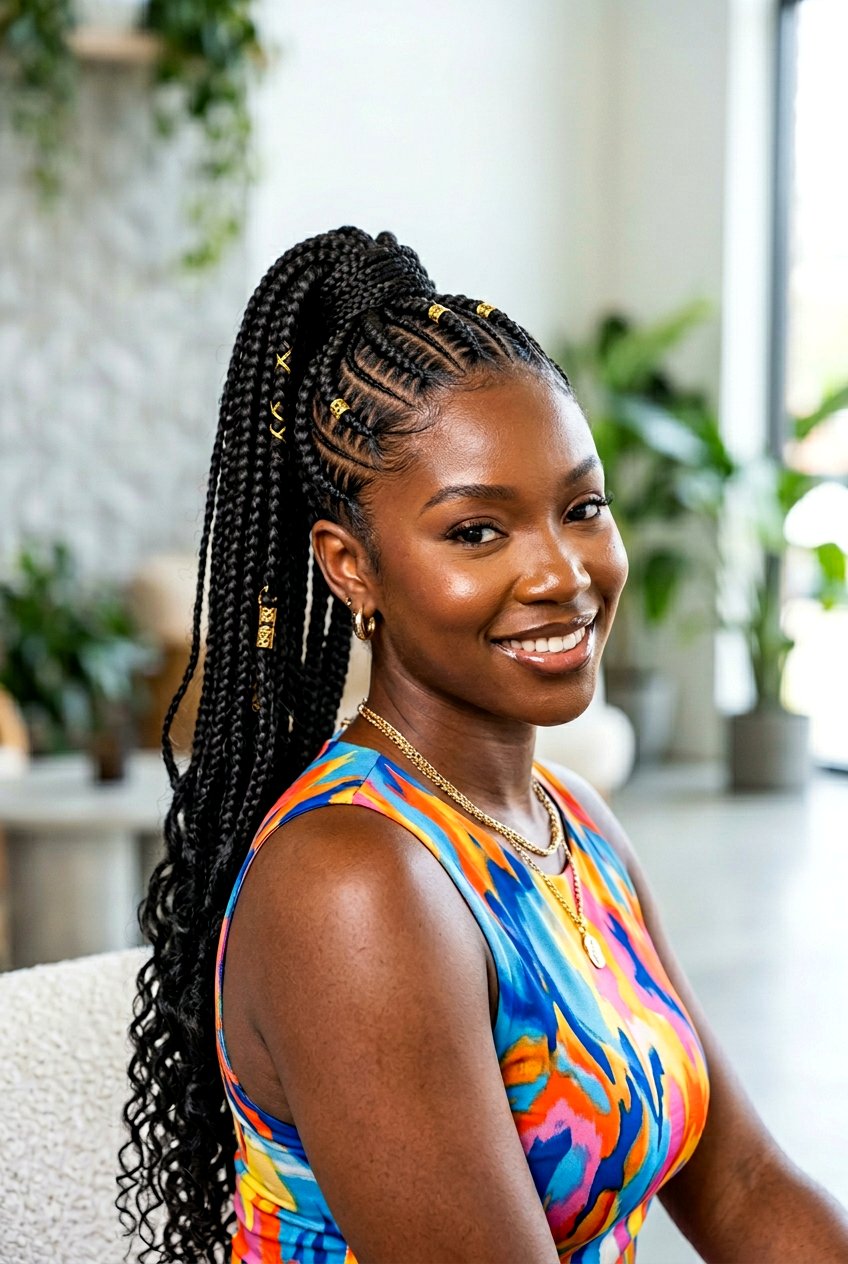 Zig Zag Goddess Braids Ponytail - 20 goddess braids ponytail for women - 20 goddess braids ponytail for women