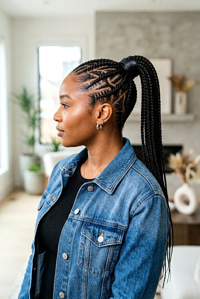 Zig Zag Lemonade Braids Ponytail - 20 lemonade braids into ponytail - 20 lemonade braids into ponytail