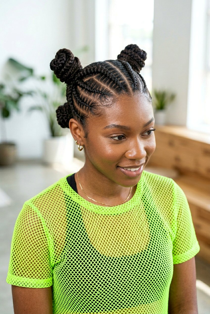 Zig Zag Part Braid Space Buns - 20 festival braid space buns - 20 festival braid space buns