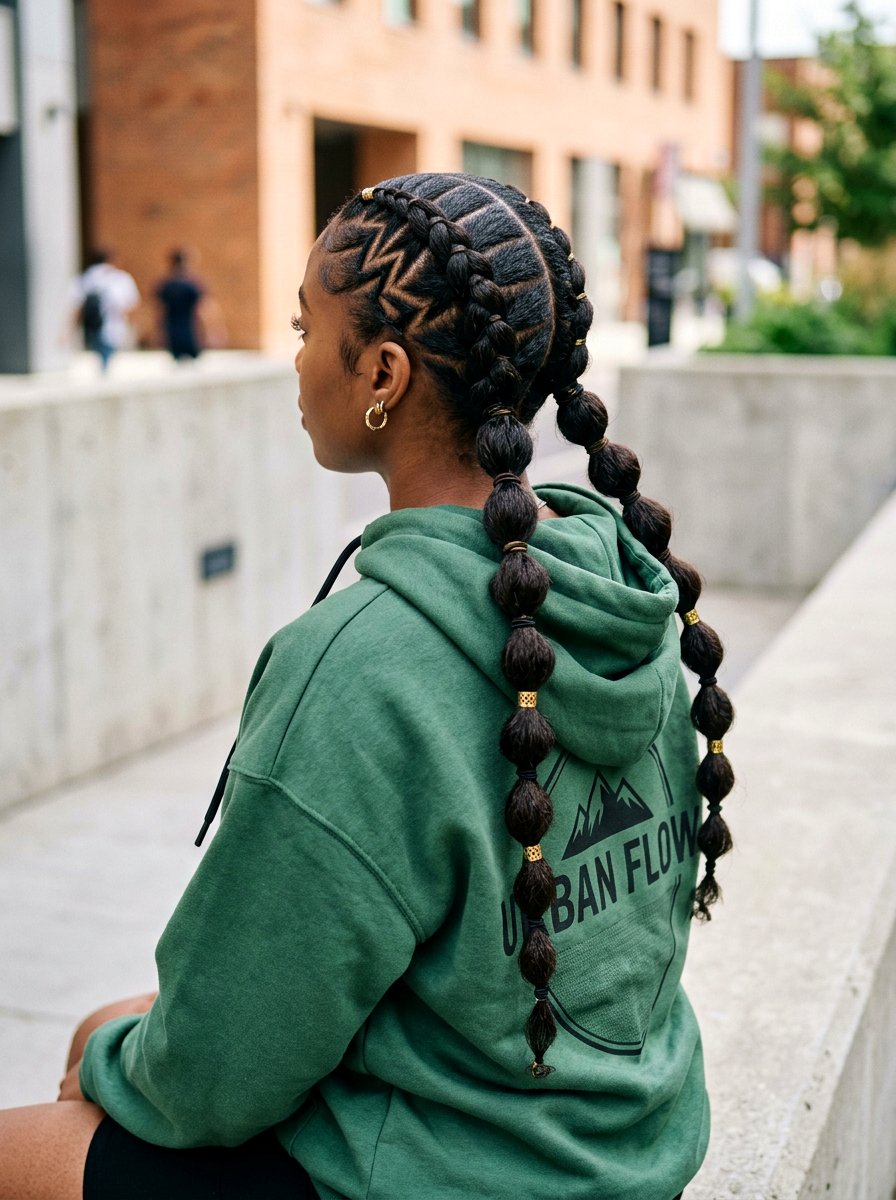 Zig Zag Part Bubble Braids - 20 y2k bubble braid hairstyle - 20 y2k bubble braid hairstyle