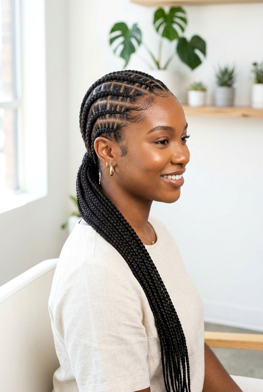 Zig Zag Part Lemonade Braids - 20 lemonade braids hairstyles - 20 lemonade braids hairstyles