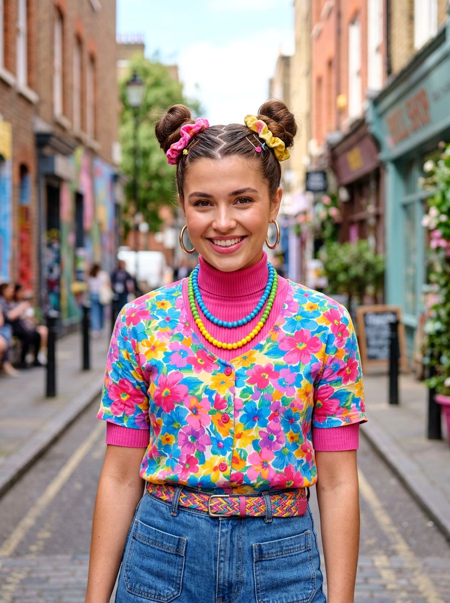 Zig Zag Part Space Buns - 20 party space buns hairstyle - 20 party space buns hairstyle