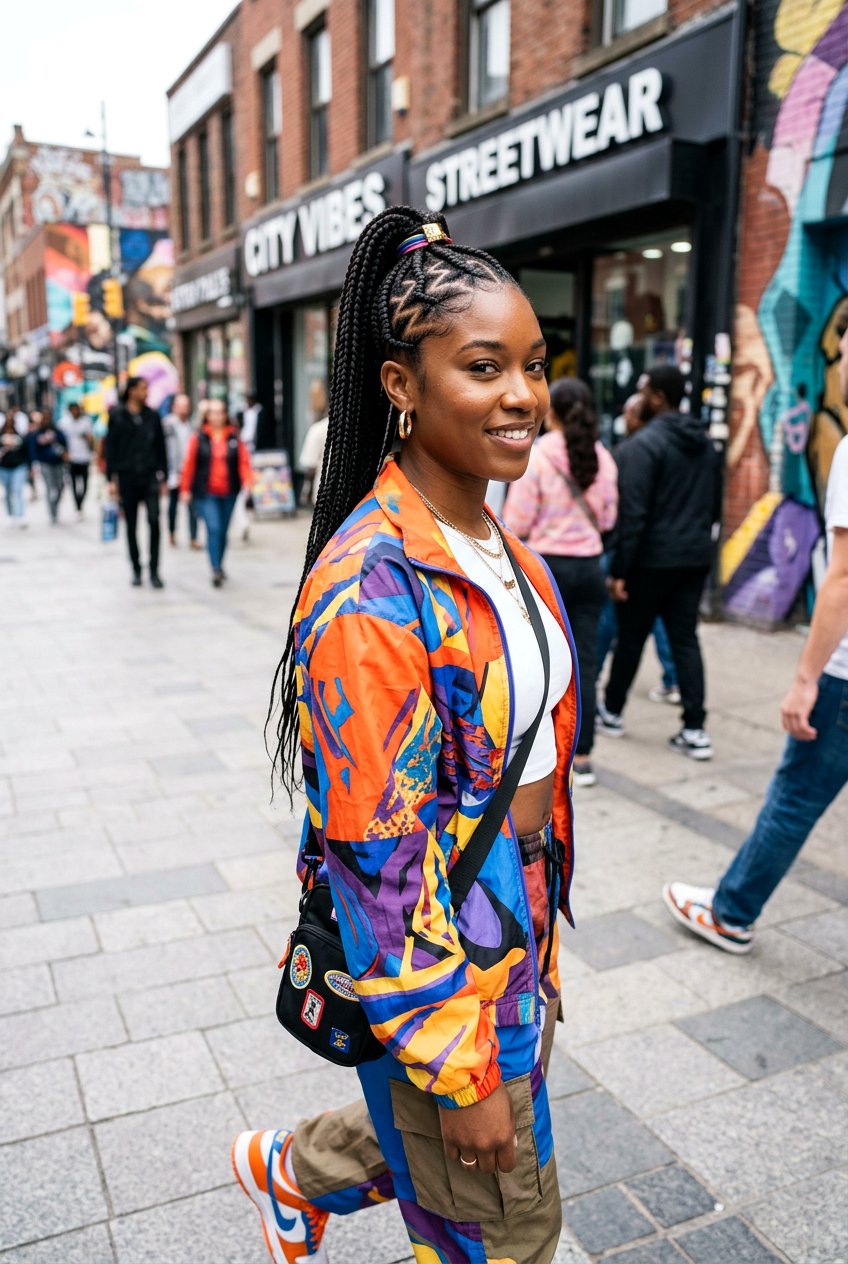 Zig Zag Stitch Braids Ponytail - 20 stitch braids with ponytail - 20 stitch braids with ponytail