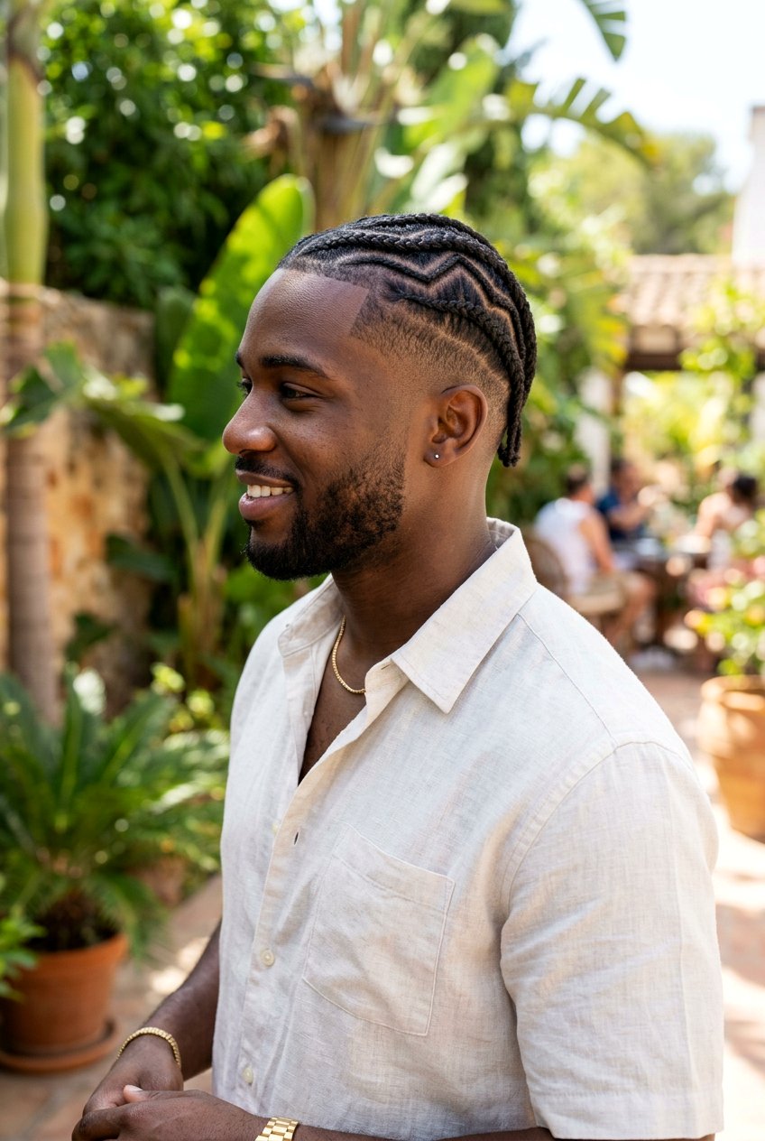 Zigzag Cornrows With Low Fade - 20 cornrows for men with fade - 20 cornrows for men with fade