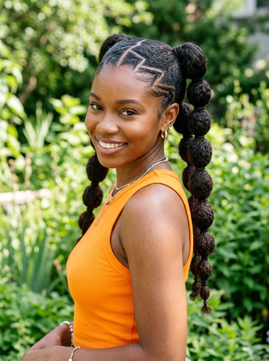 Zigzag Part Bubble Braids - 20 volleyball hairstyle with bubble braid - 20 volleyball hairstyle with bubble braid