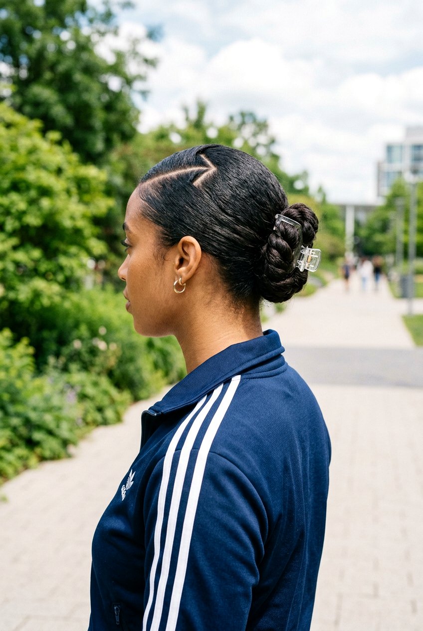 Zigzag Part Bun - 20 y2k bun with claw clip - 20 y2k bun with claw clip