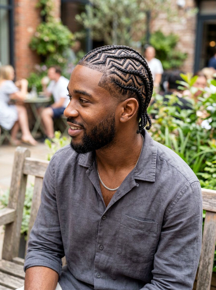 Zigzag Stitch Braids For Men - 20 stitch braids for men - 20 stitch braids for men