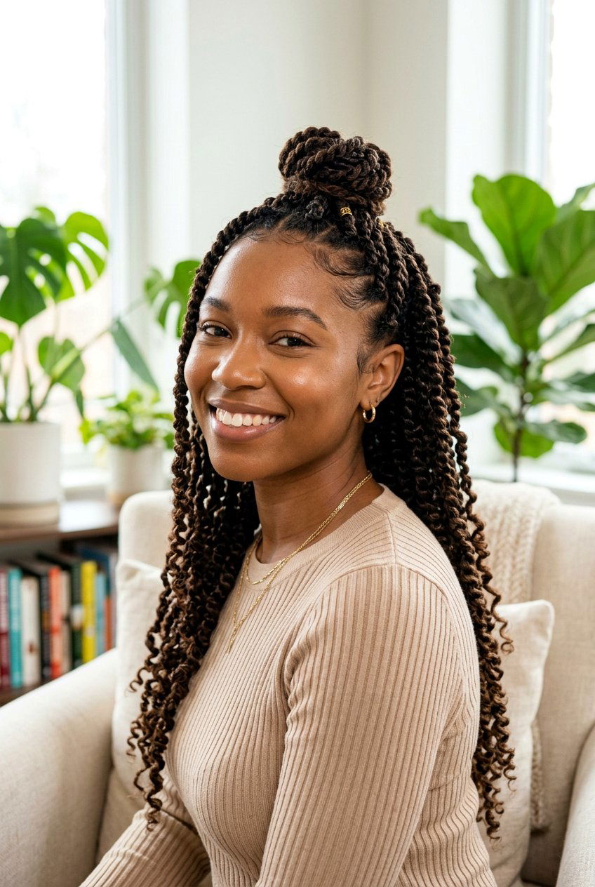 half up half down passion twists - 20 boho passion twists hairstyles - 20 boho passion twists hairstyles