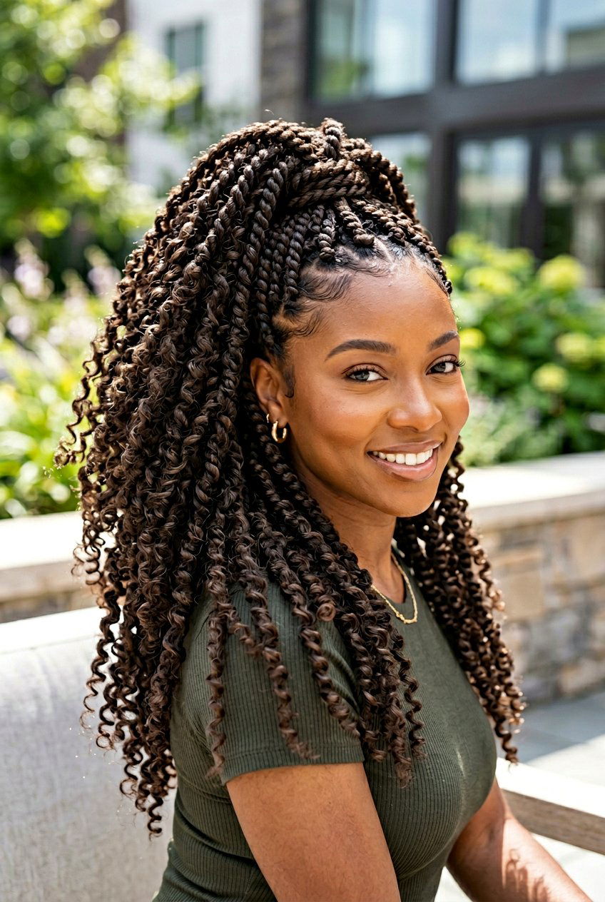 passion twist high ponytail - 20 boho passion twists hairstyles - 20 boho passion twists hairstyles
