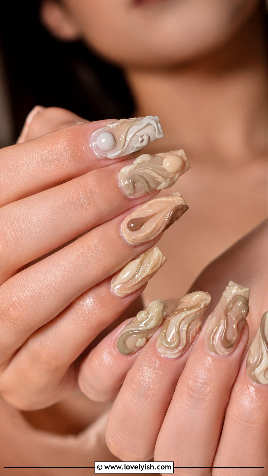 3D Abstract Sculptural Nails - 50 3d nail art - 50 3d nail art