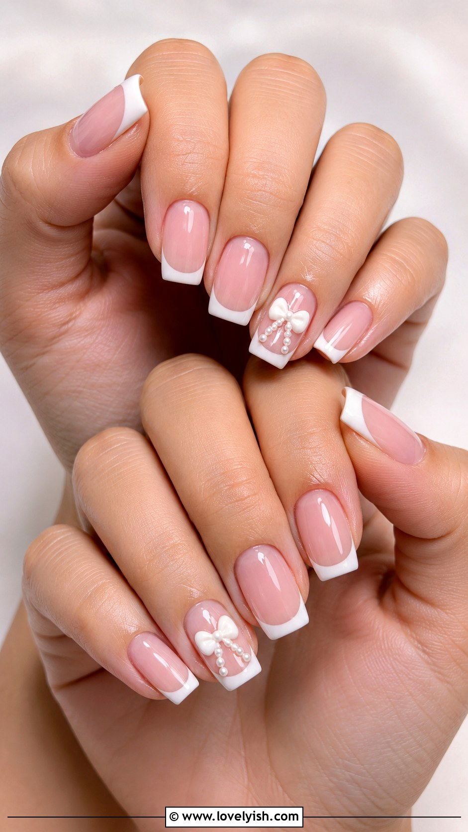 3D Bow French Tip Nails - 25 3d nail art ideas - 25 3d nail art ideas