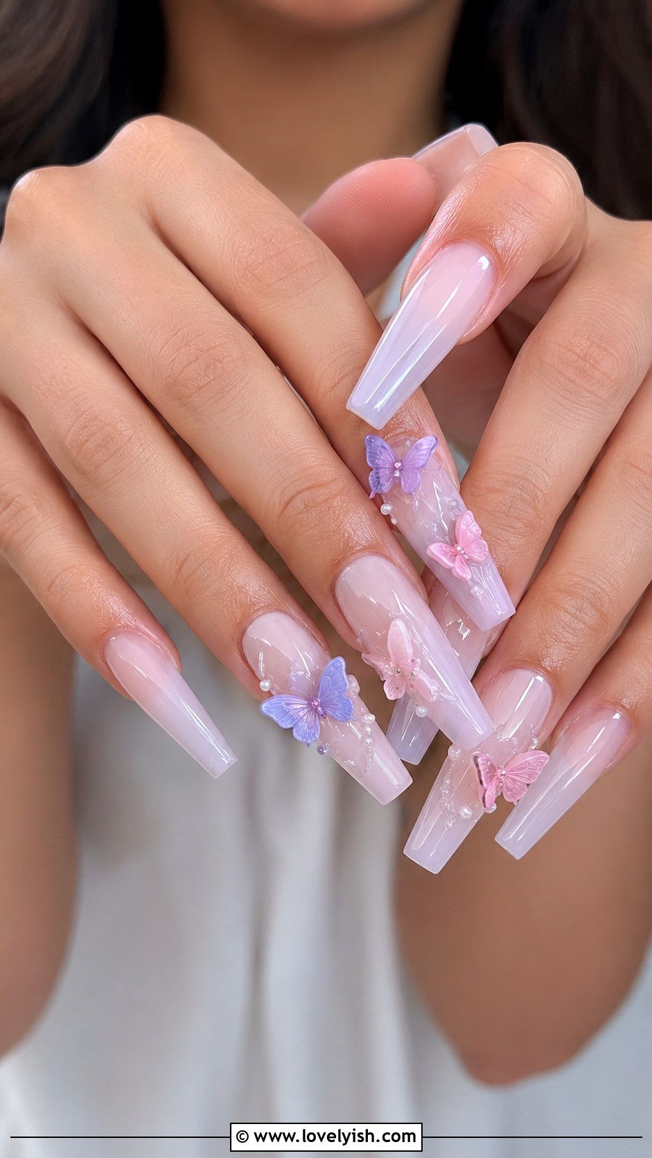 3D Butterfly Nails - 50 3d nail art - 50 3d nail art