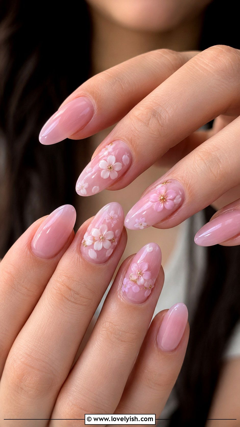 3D Cherry Blossom Nails - 38 3d nail designs - 38 3d nail designs