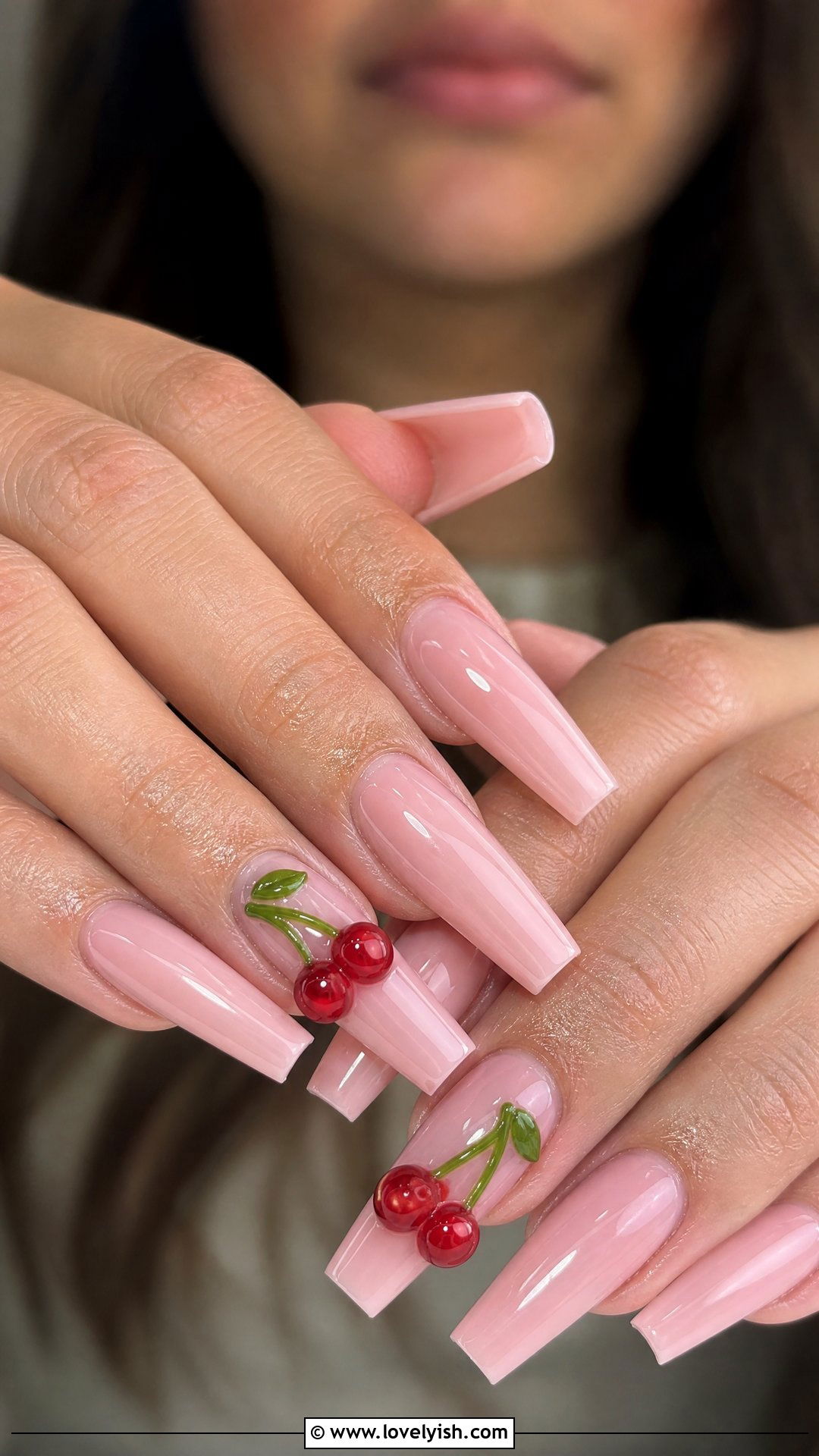 3D Cherry Charm Nails - 50 cherry nails - 50 cherry nails