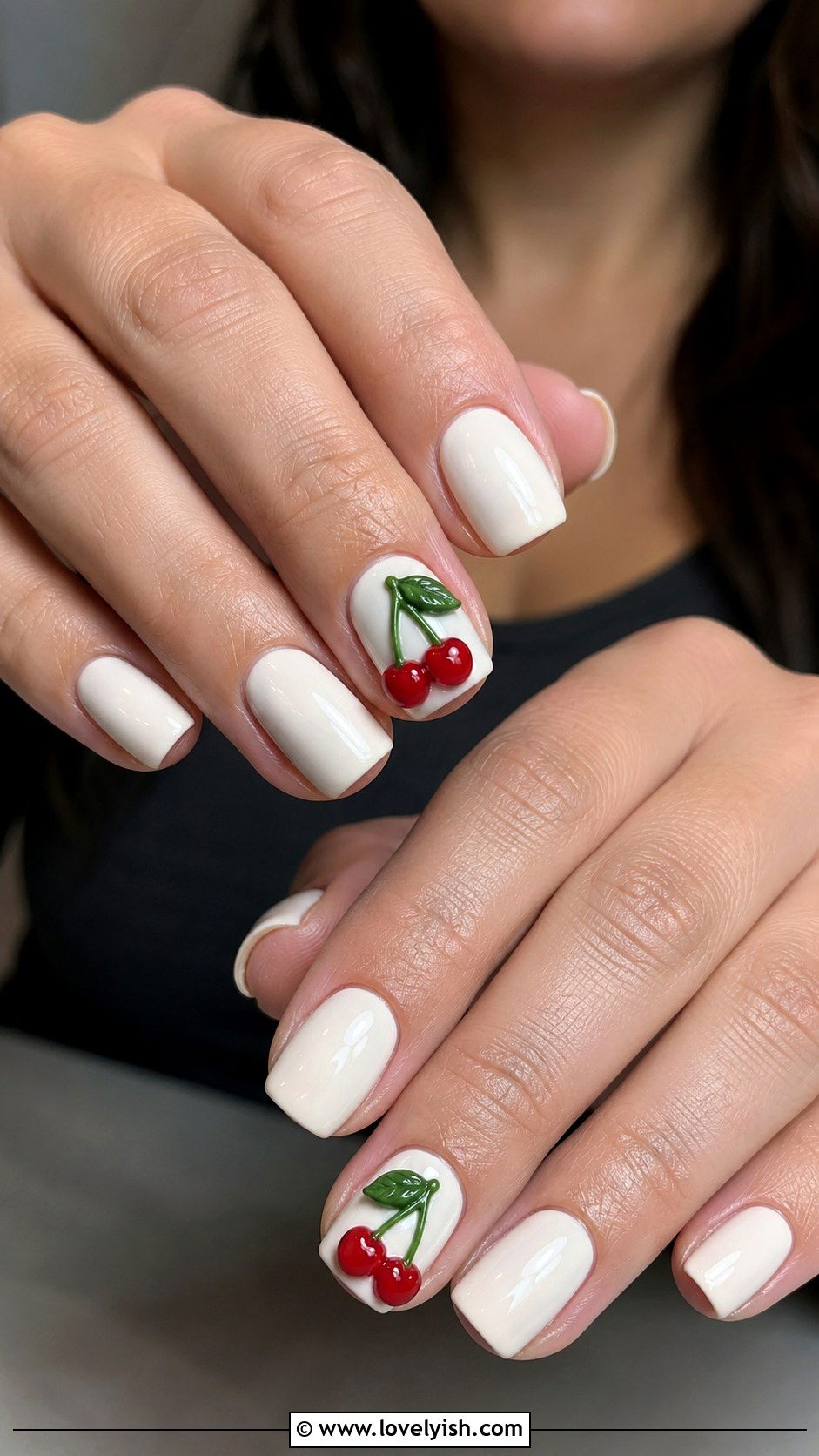 3D Cherry Gel Nails - 50 3d gel nail art ideas - 50 3d gel nail art ideas