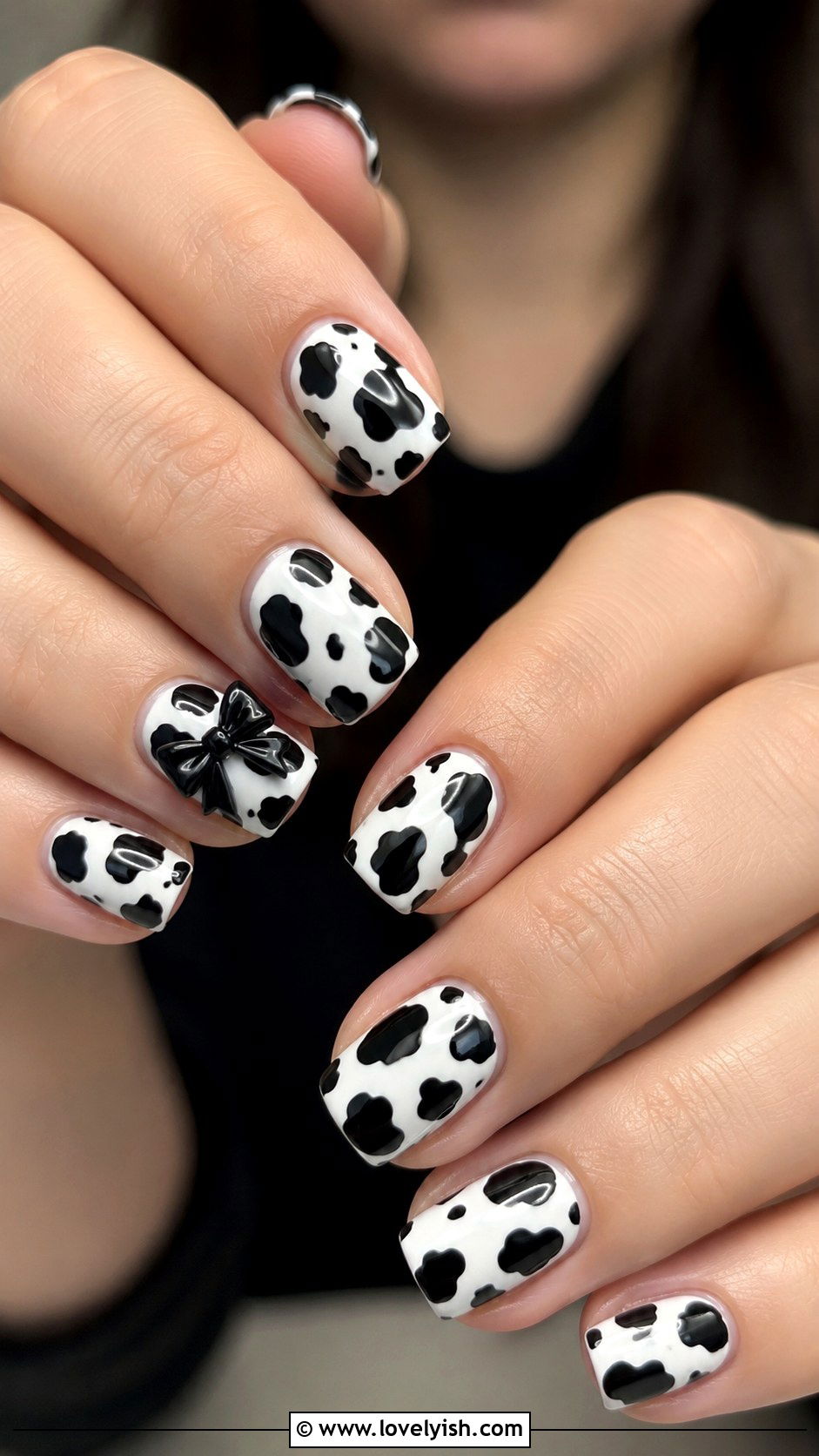 3D Cow Print Nails - 38 3d nail designs - 38 3d nail designs