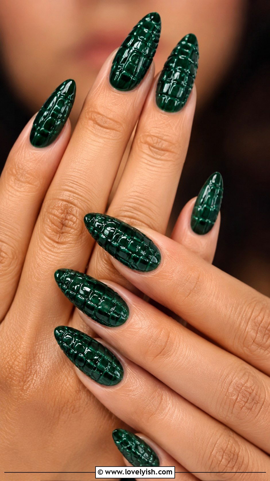 3D Crocodile Texture Nails - 50 3d nail art - 50 3d nail art