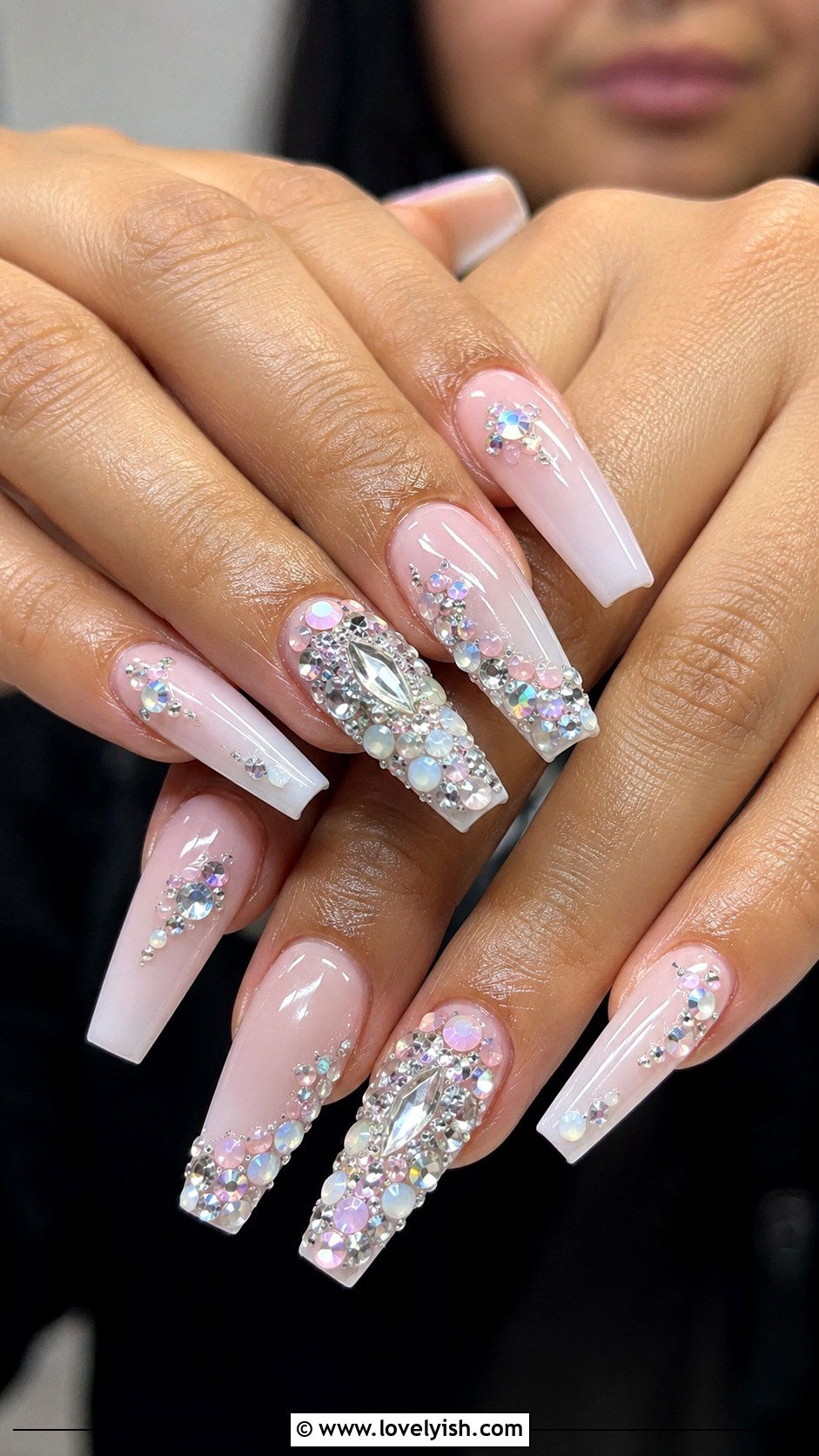 3D Crystal Rhinestone Nails - 38 3d nail designs - 38 3d nail designs