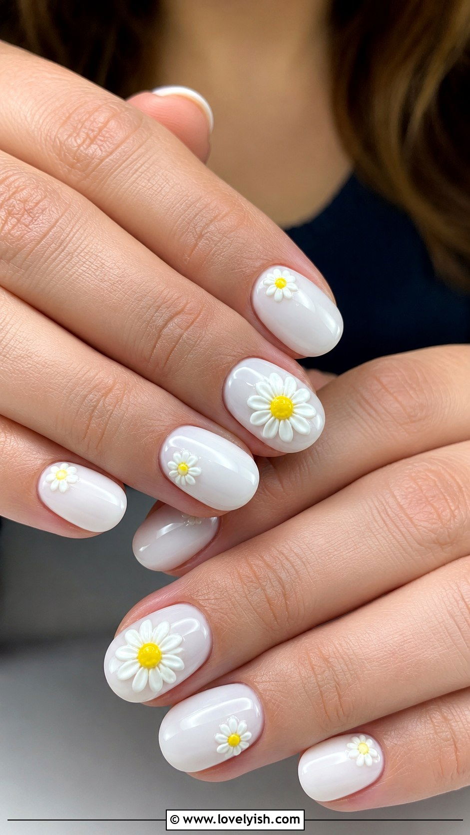 3D Daisy Gel Nails - 50 3d gel nail art ideas - 50 3d gel nail art ideas
