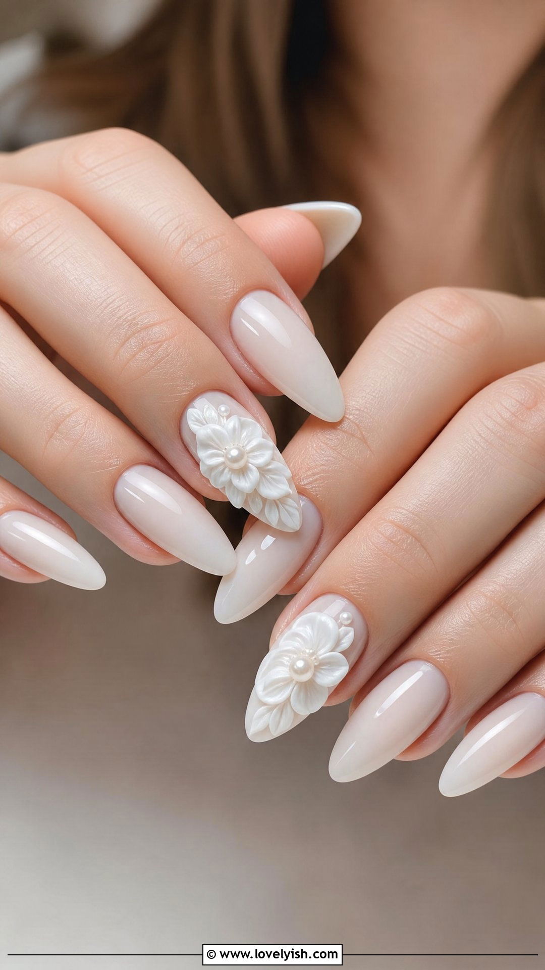 3D Floral Bridal Nails - 44 nails designs - 44 nails designs