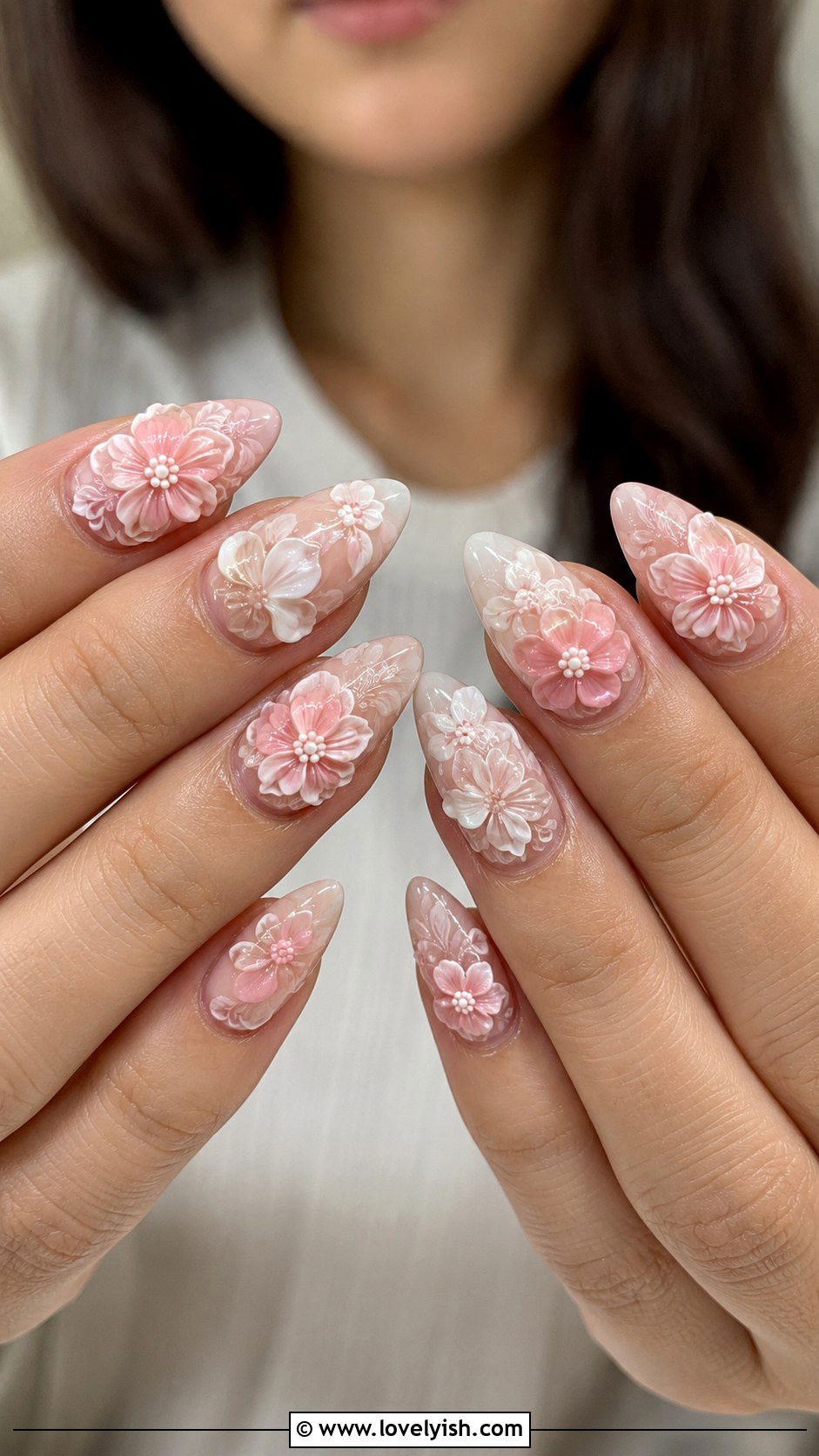 3D Floral Gel Sculpted Nails - 50 unique nail designs - 50 unique nail designs
