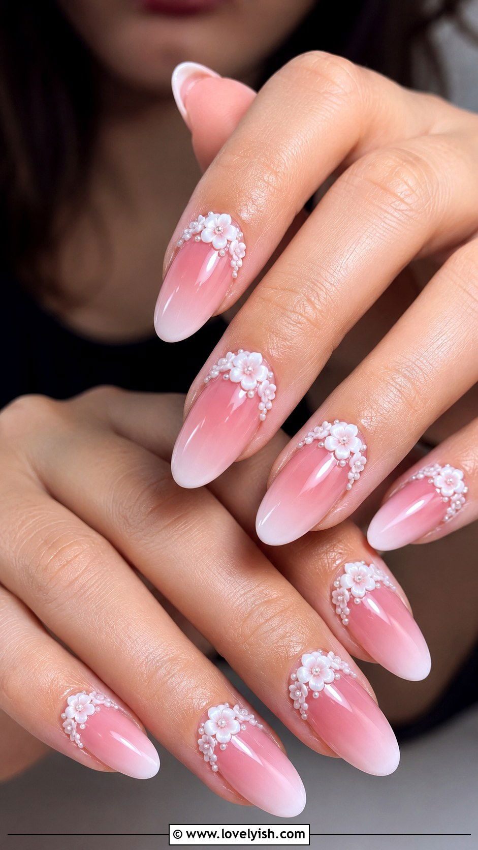 3D Floral Ombre Nails - 50 3d nail art - 50 3d nail art