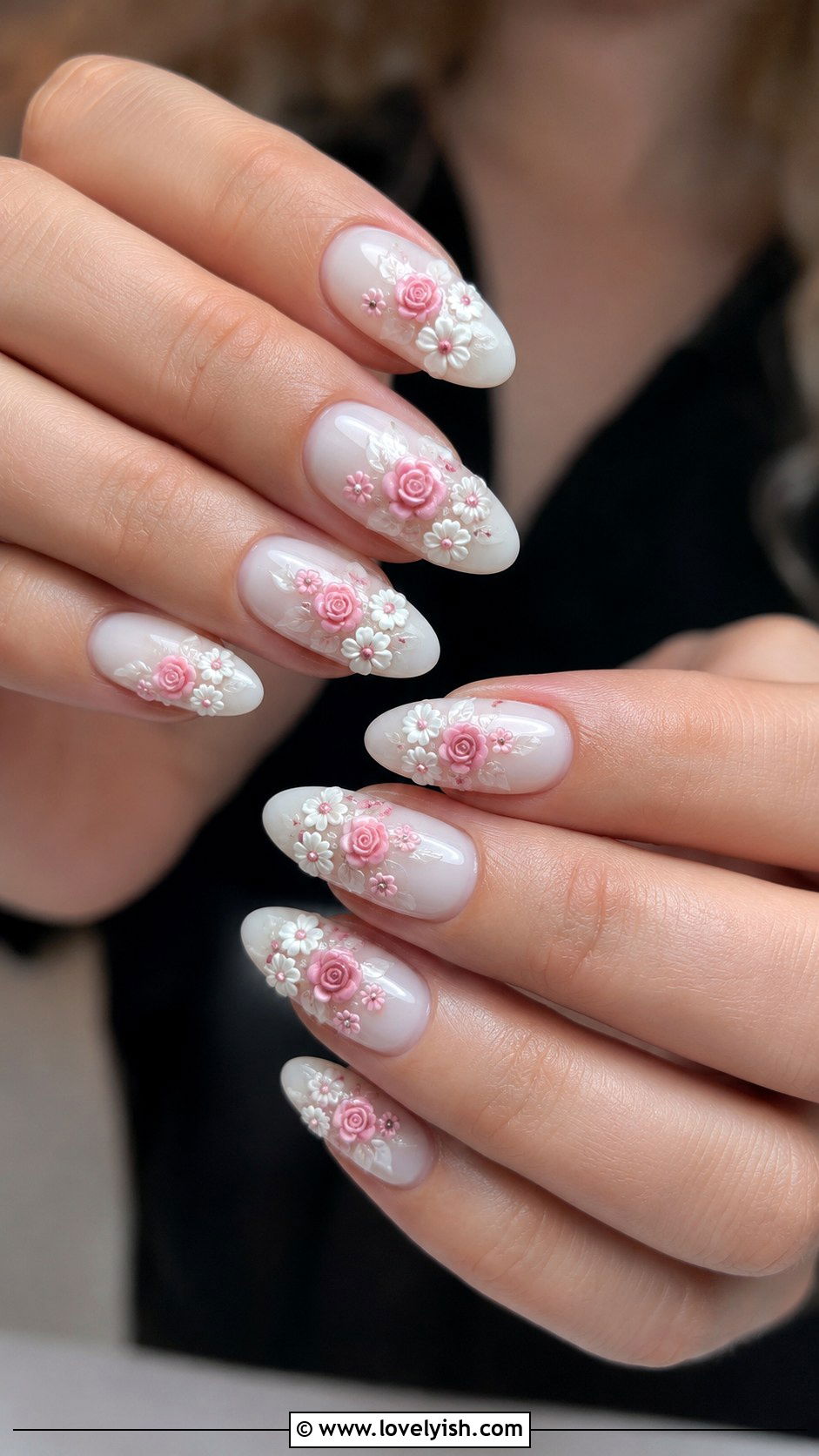 3D Floral UV Gel Nails - 50 uv gel nails - 50 uv gel nails