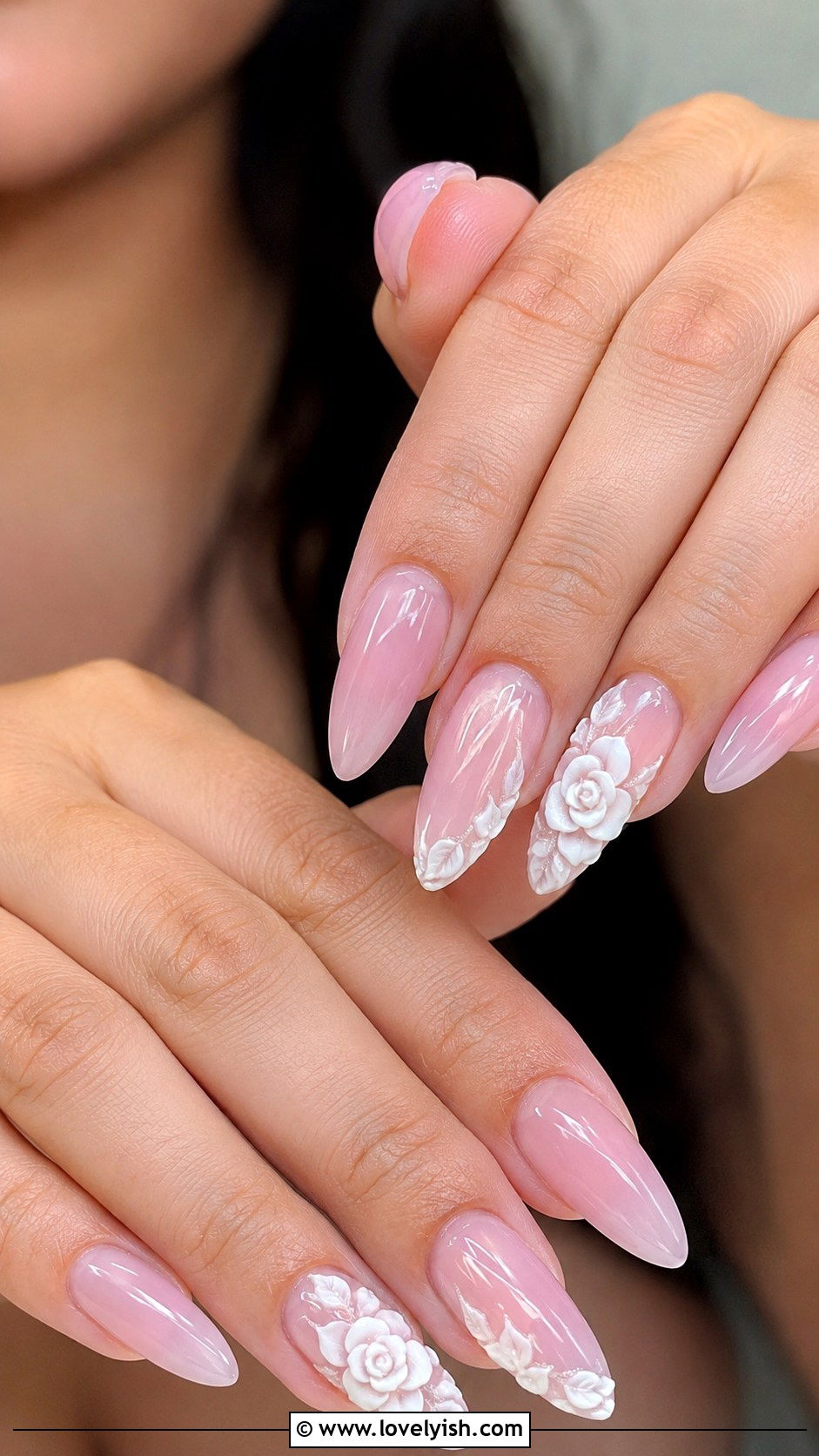 3D Flower Acrylic Nails - 42 acrylic nail designs - 42 acrylic nail designs