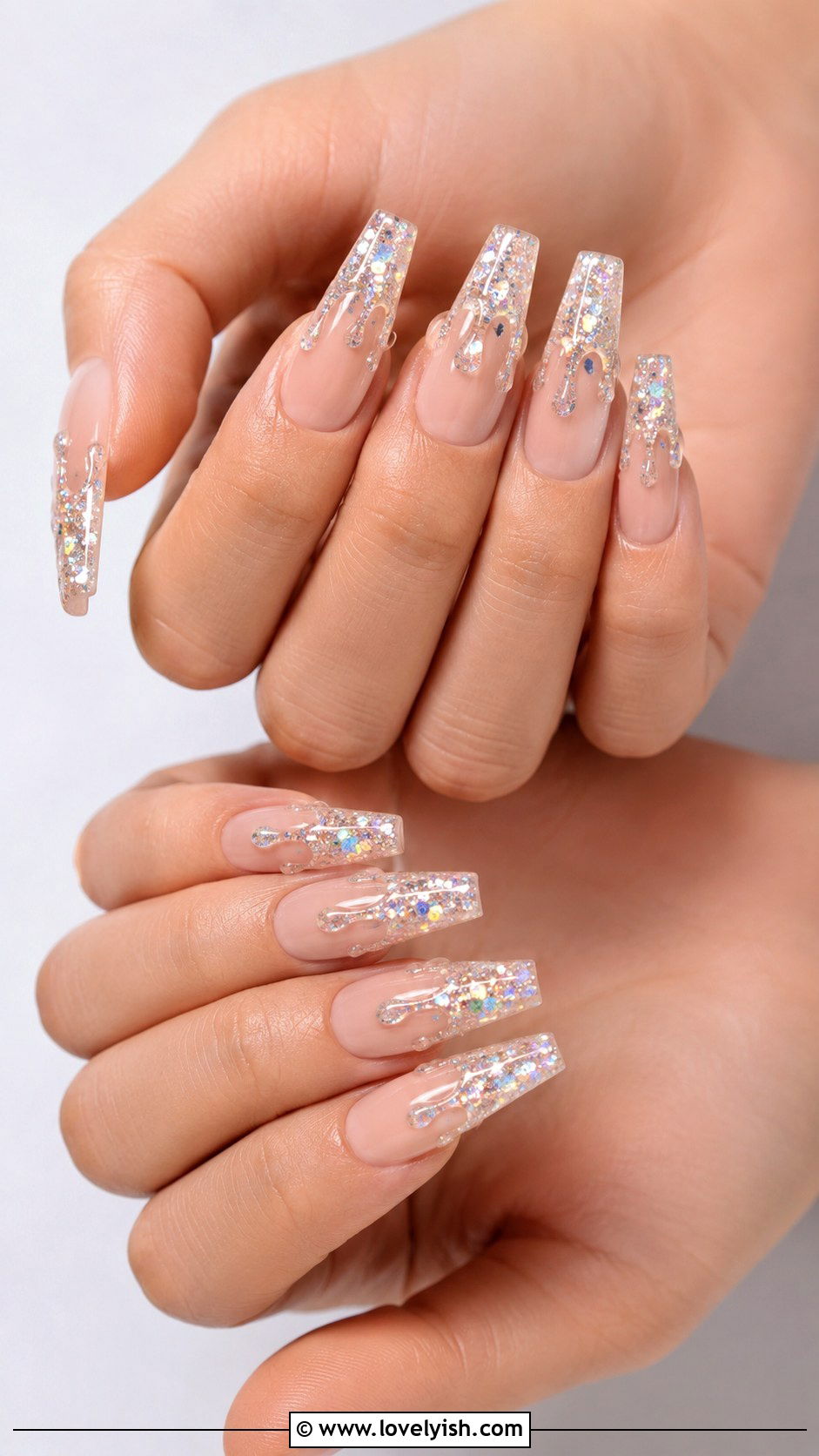 3D Glitter Drip Nails - 25 3d nail art ideas - 25 3d nail art ideas