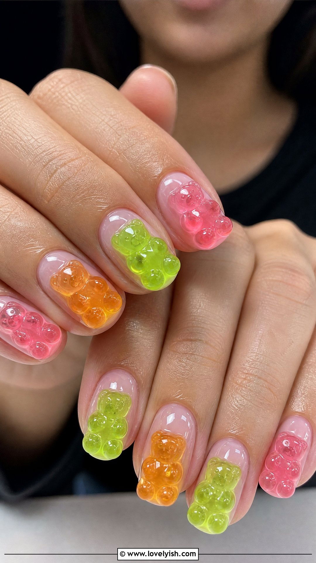 3D Gummy Bear Nails - 36 nails design 2026 - 36 nails design 2026