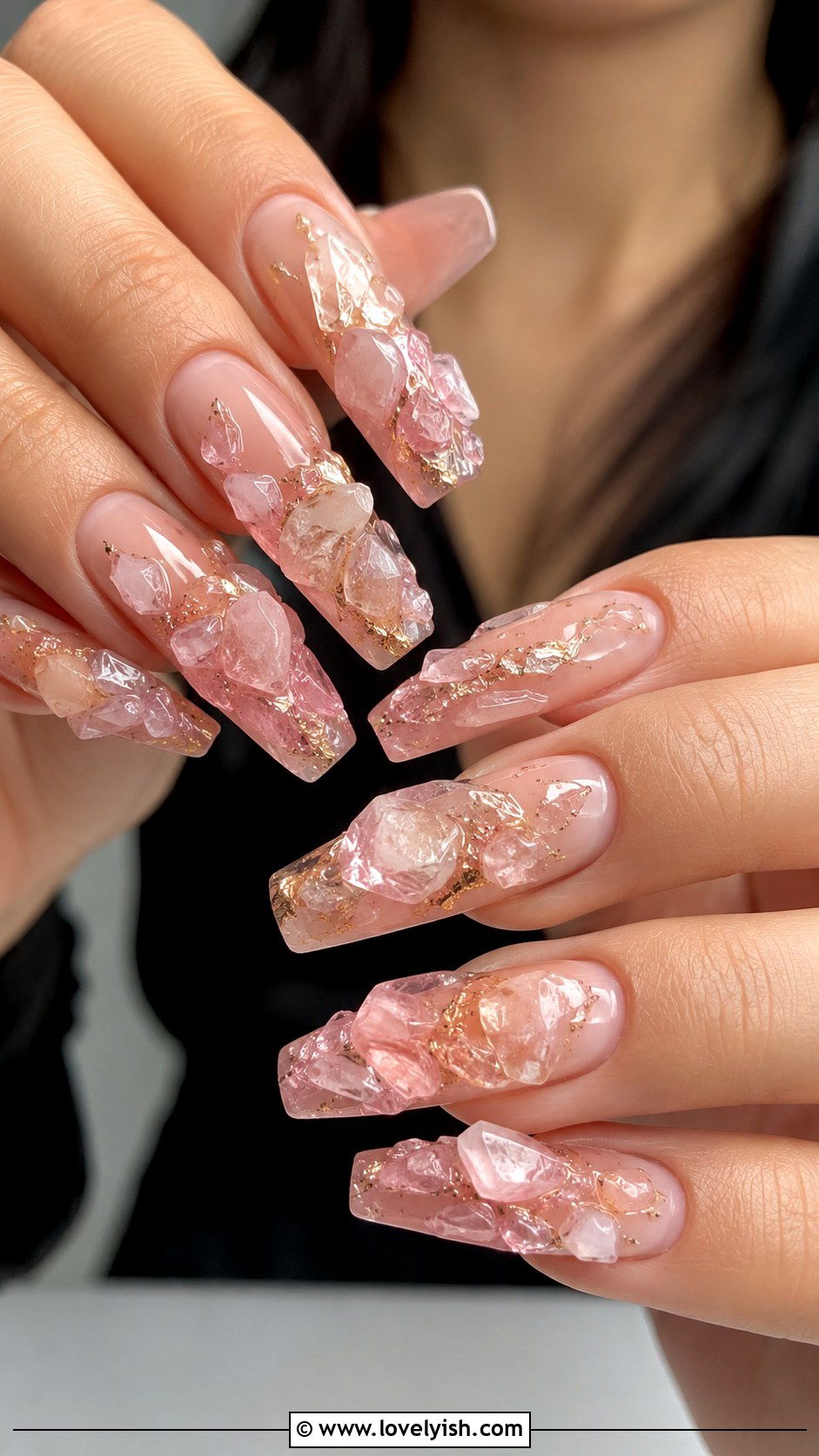 3D Heart French Tip Gel Nails - 50 3d gel nail art ideas - 50 3d gel nail art ideas