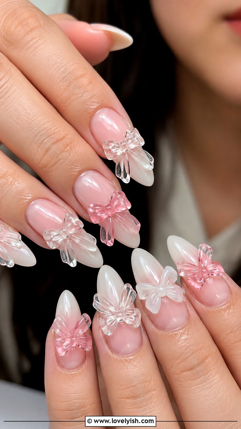 3D Jelly Bow Nails - 35 nail art design ideas - 35 nail art design ideas