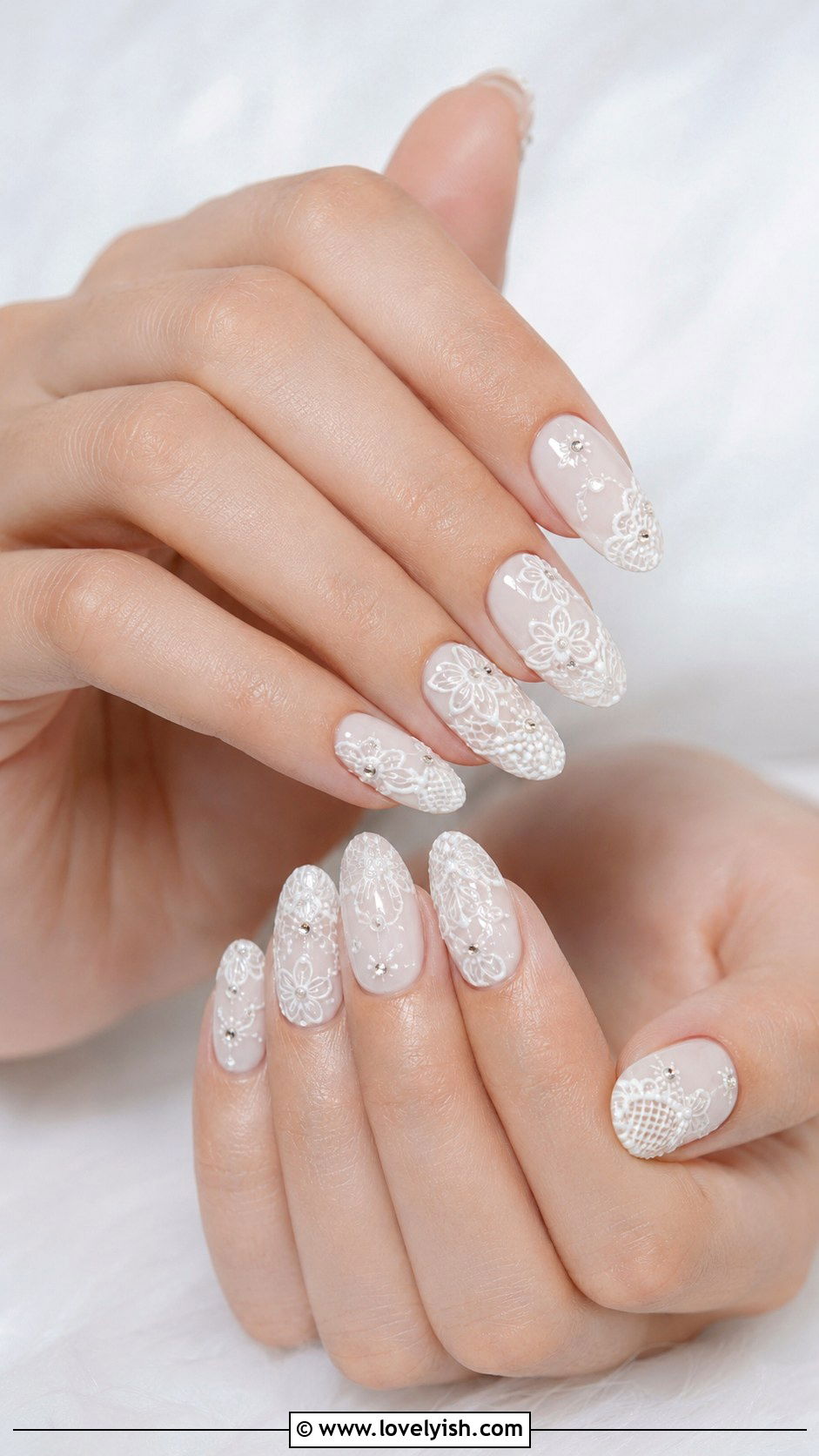 3D Lace Bridal Nails - 25 3d nail art ideas - 25 3d nail art ideas