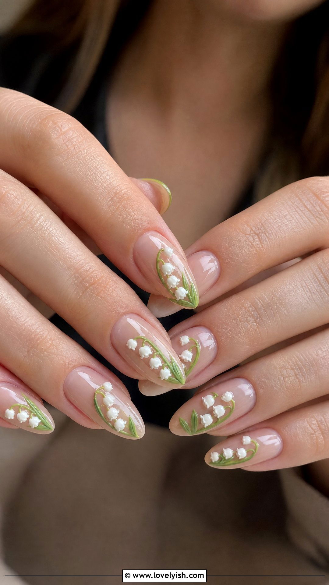 3D Lily of the Valley Nails - 50 3d nail art - 50 3d nail art