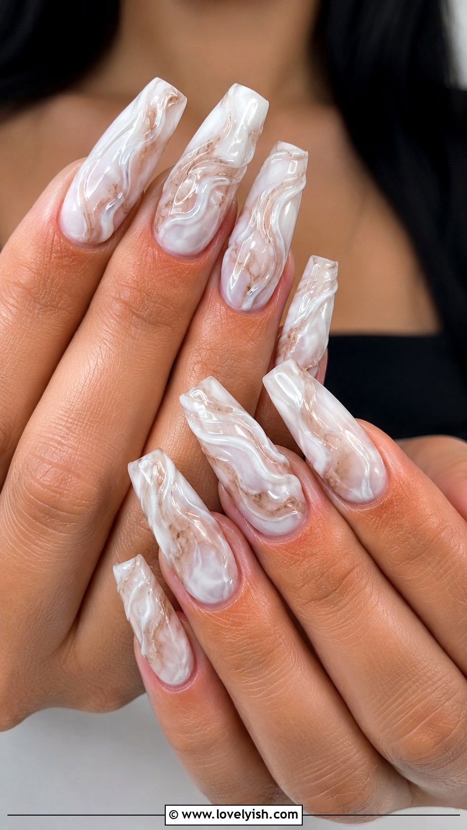 3D Marble Swirl Gel Nails - 50 3d gel nail art ideas - 50 3d gel nail art ideas