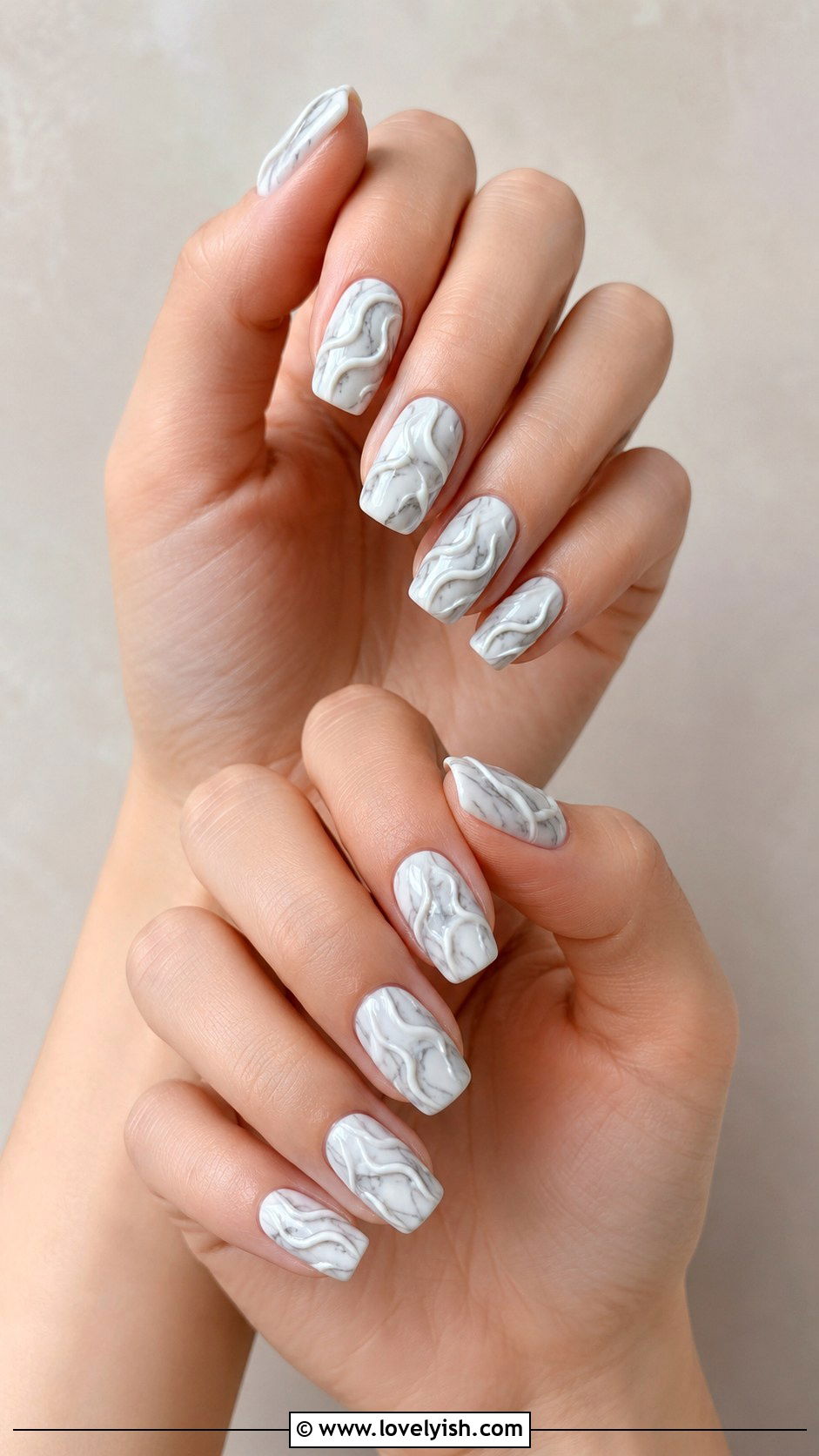 3D Marble Swirl Nails - 25 3d nail art ideas - 25 3d nail art ideas