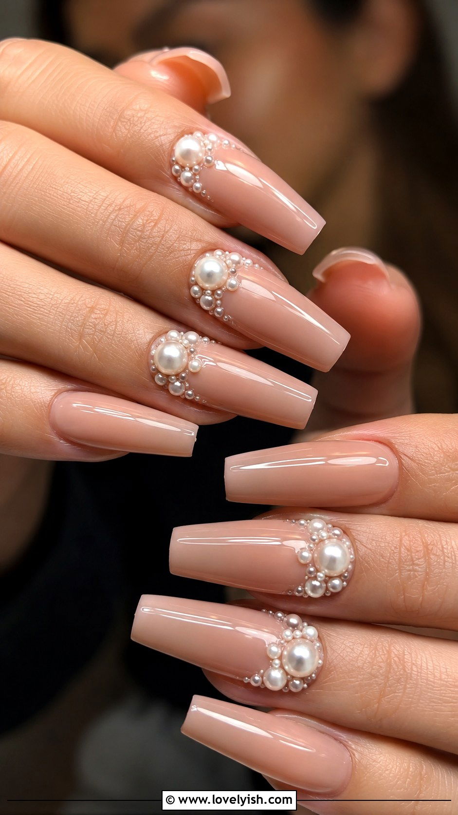 3D Pearl Cluster Nails - 38 3d nail designs - 38 3d nail designs