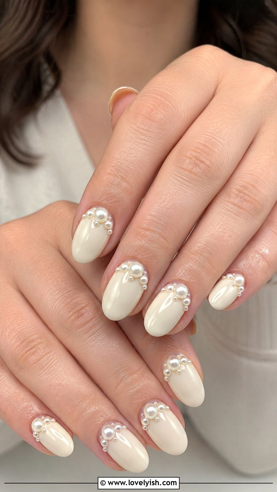 3D Pearl Cluster Nails - 50 3d nail art - 50 3d nail art