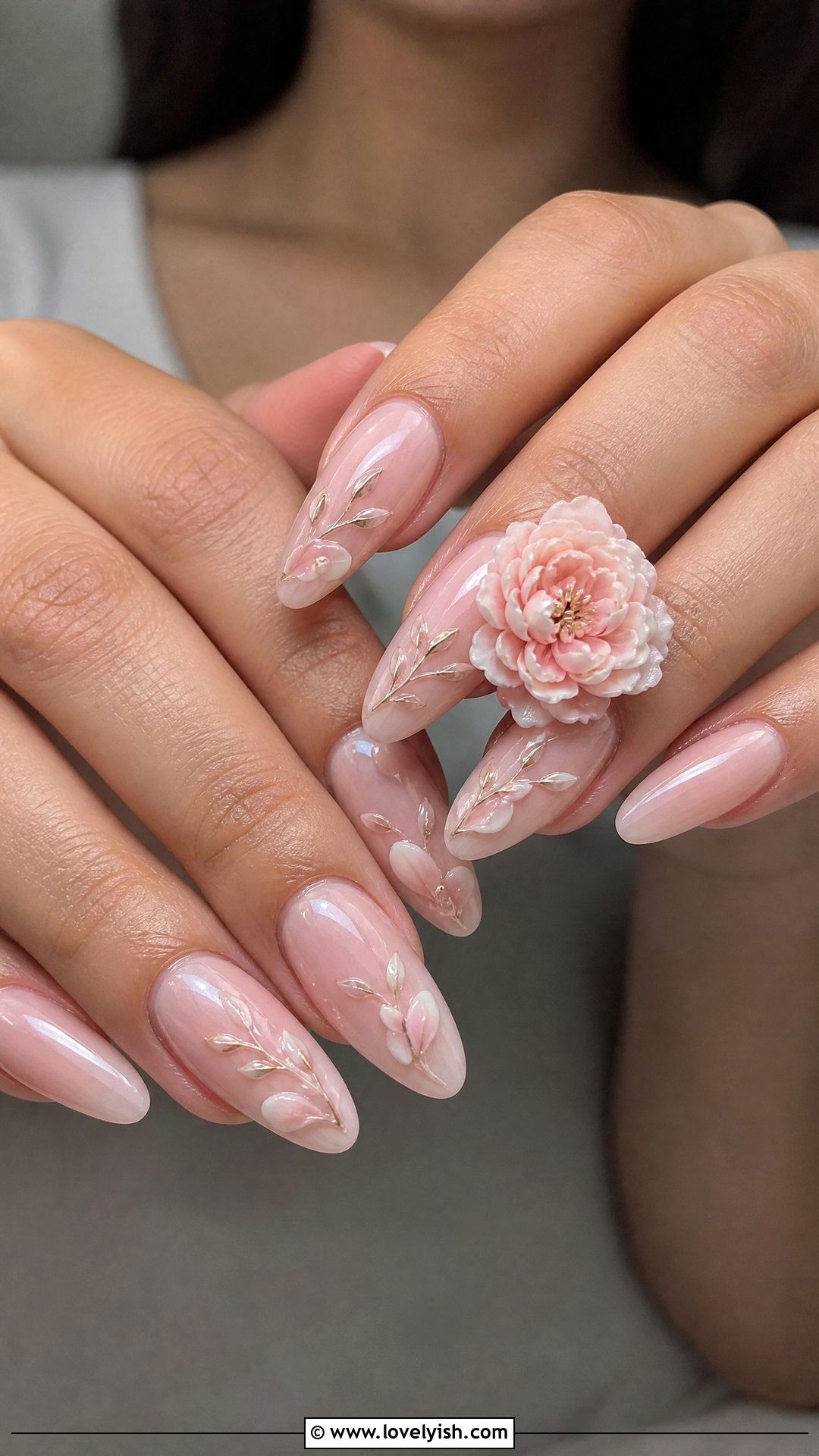 3D Peony Nails - 50 3d nail art - 50 3d nail art
