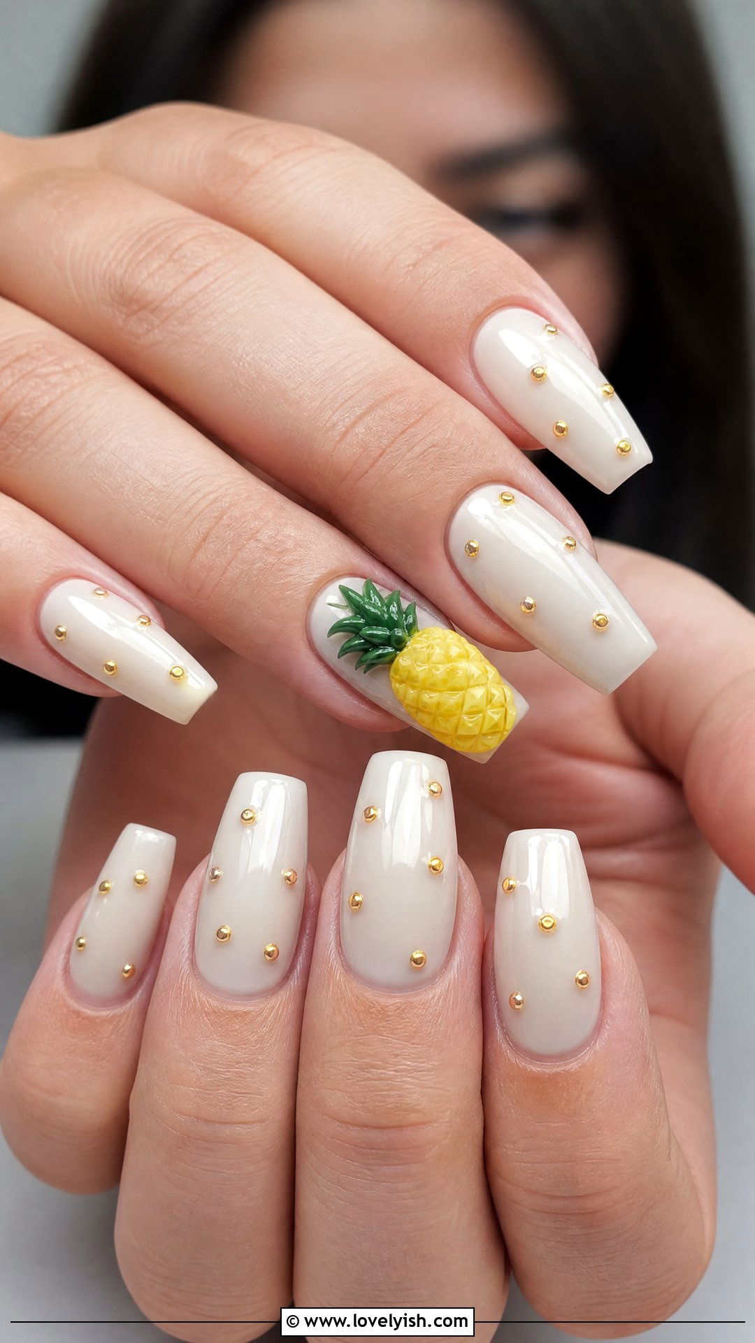 3D Pineapple Gel Nails - 50 3d gel nail art ideas - 50 3d gel nail art ideas