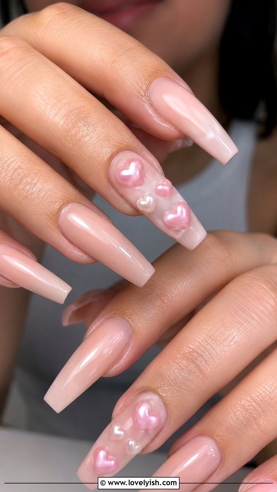 3D Puffy Heart Nails - 25 heart nail designs - 25 heart nail designs