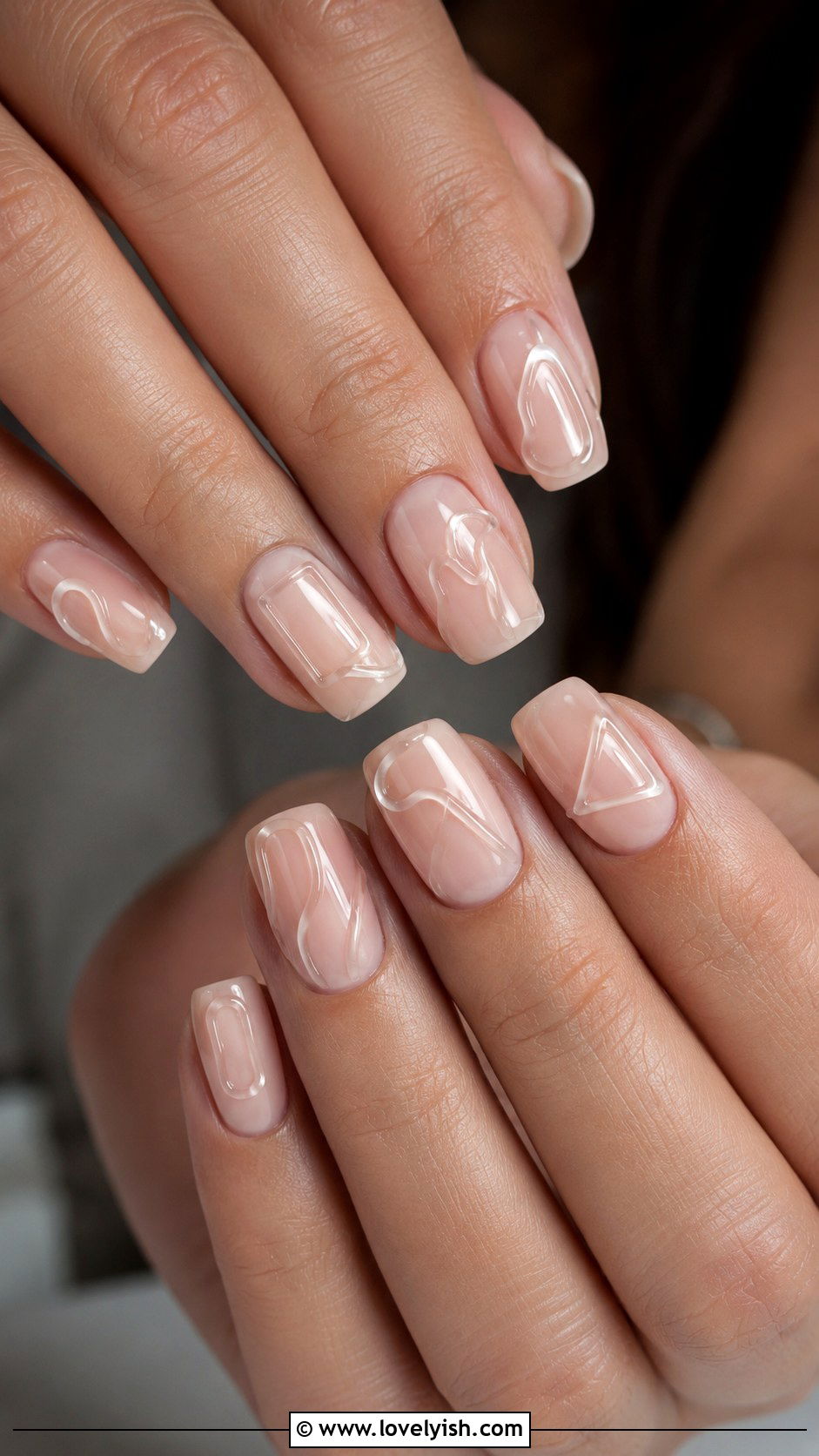 3D Raised Line Art Nails - 50 3d nail art - 50 3d nail art