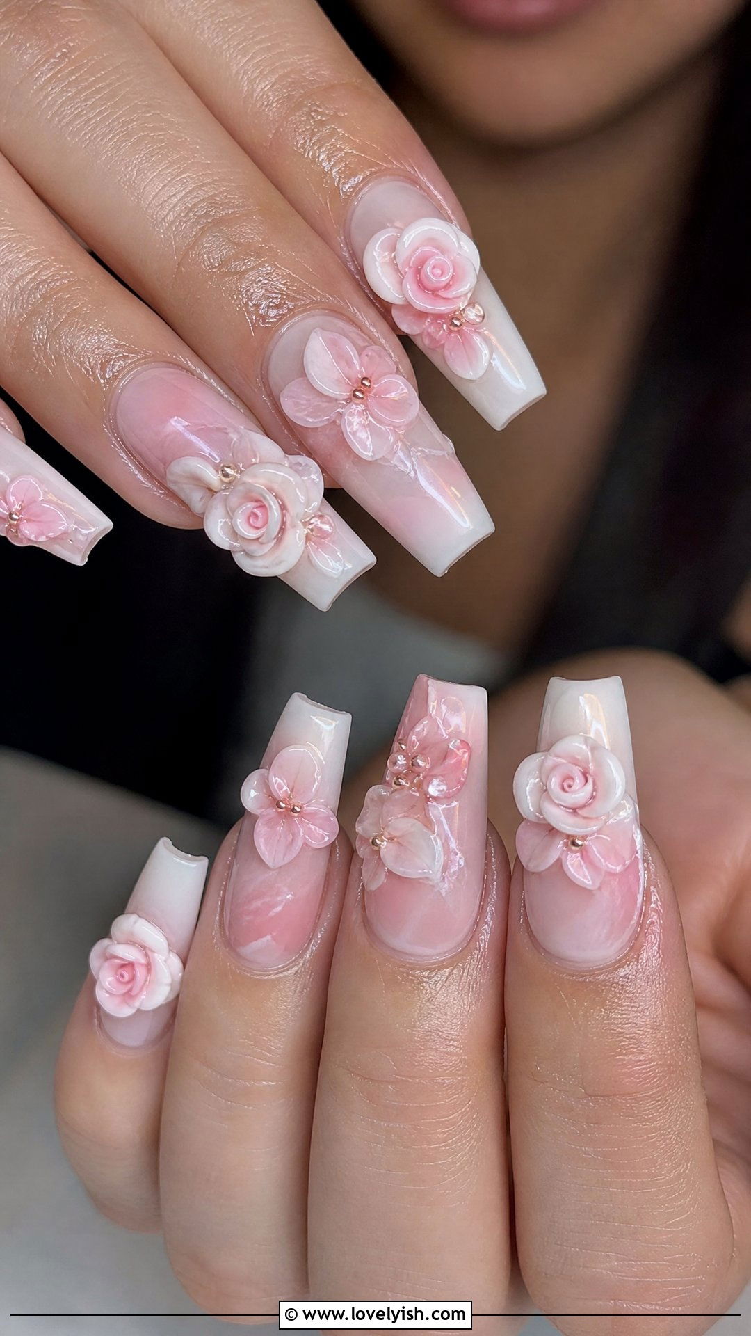 3D Sculpted Floral Nails - 50 crazy nail designs - 50 crazy nail designs