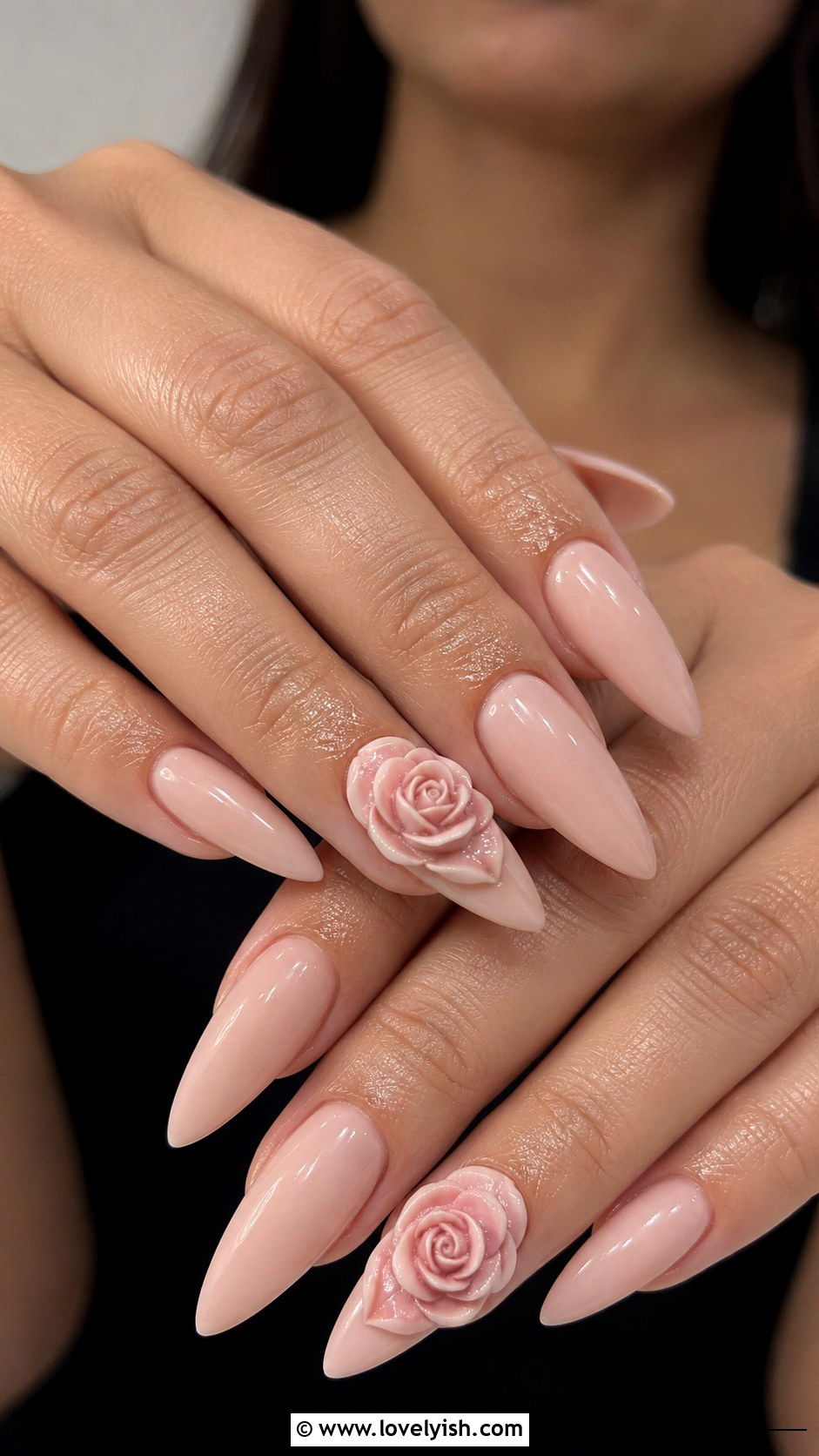 3D Sculpted Rose Nails - 50 nails - 50 nails