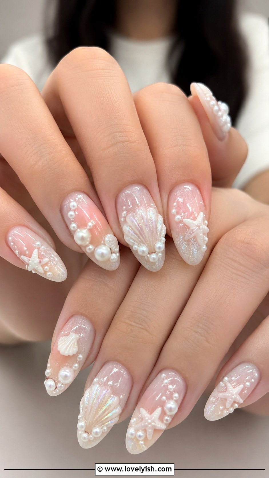 3D Seashell Nails - 50 3d nail art - 50 3d nail art