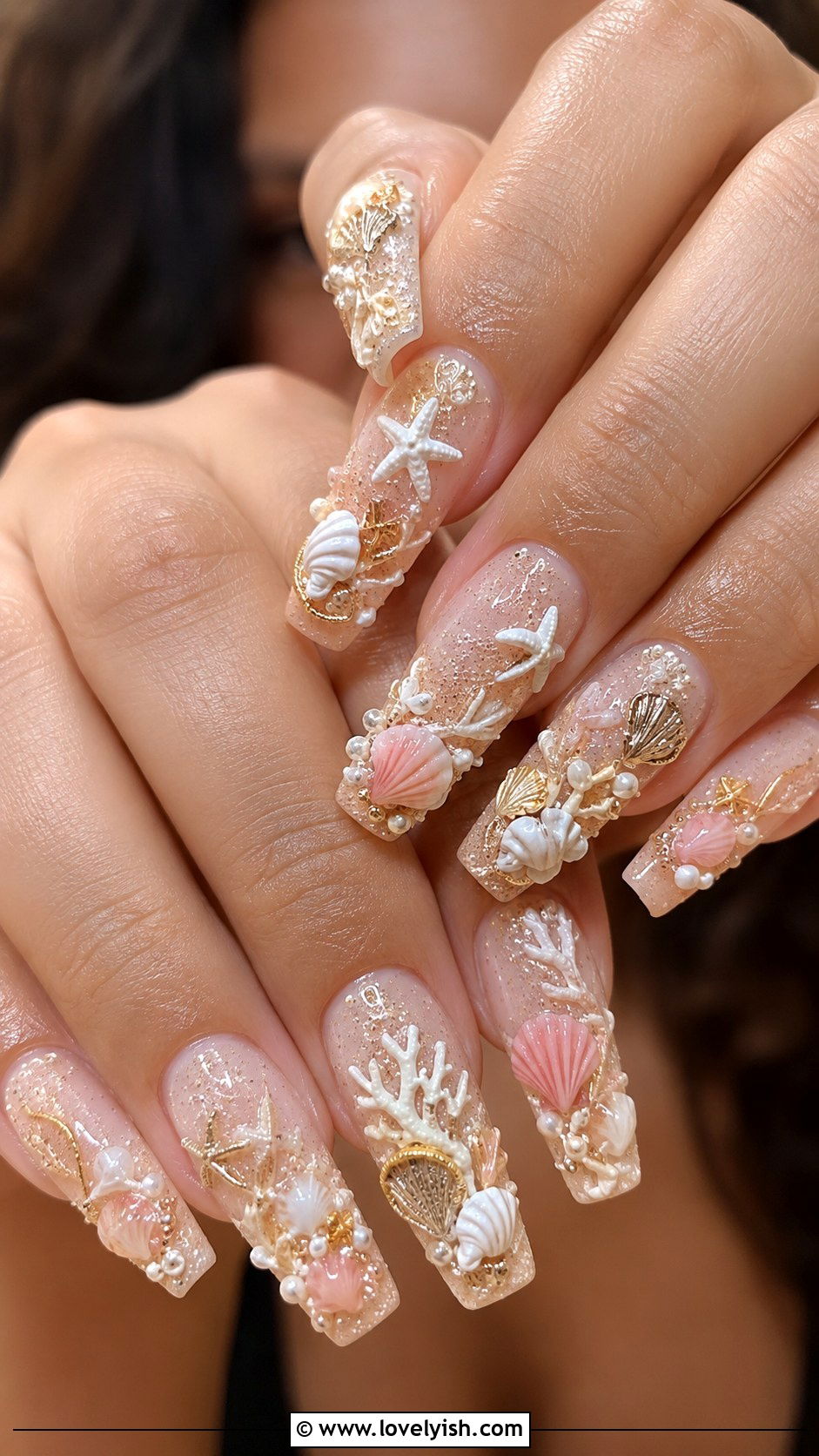 3D Seashell Ocean Nails - 50 ocean nails - 50 ocean nails