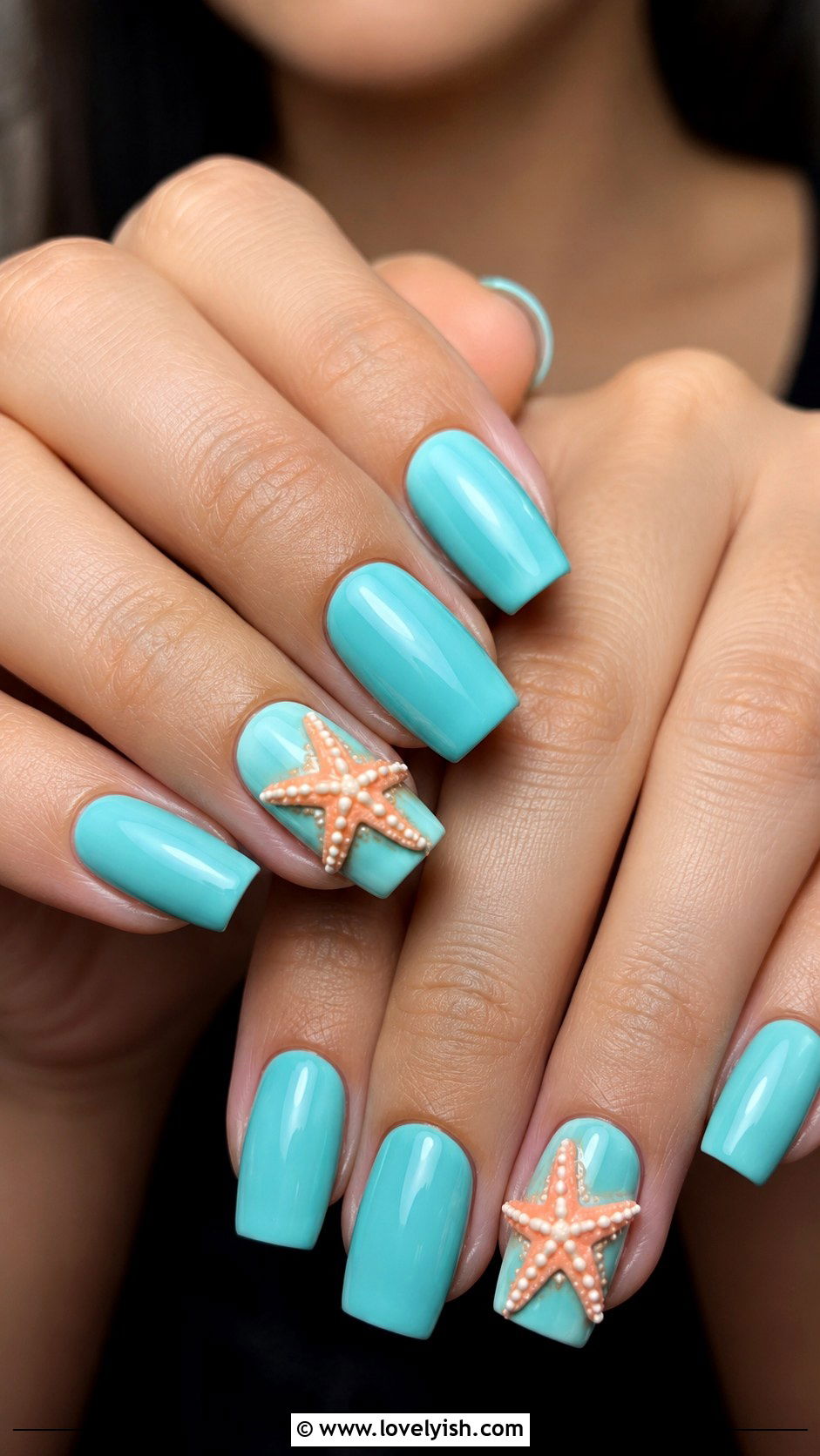 3D Starfish Gel Nails - 50 3d gel nail art ideas - 50 3d gel nail art ideas
