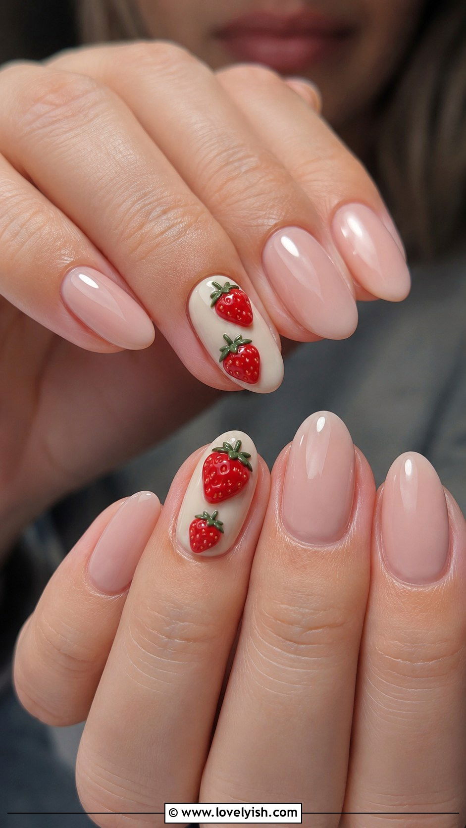 3D Strawberry Gel Nails - 50 3d gel nail art ideas - 50 3d gel nail art ideas
