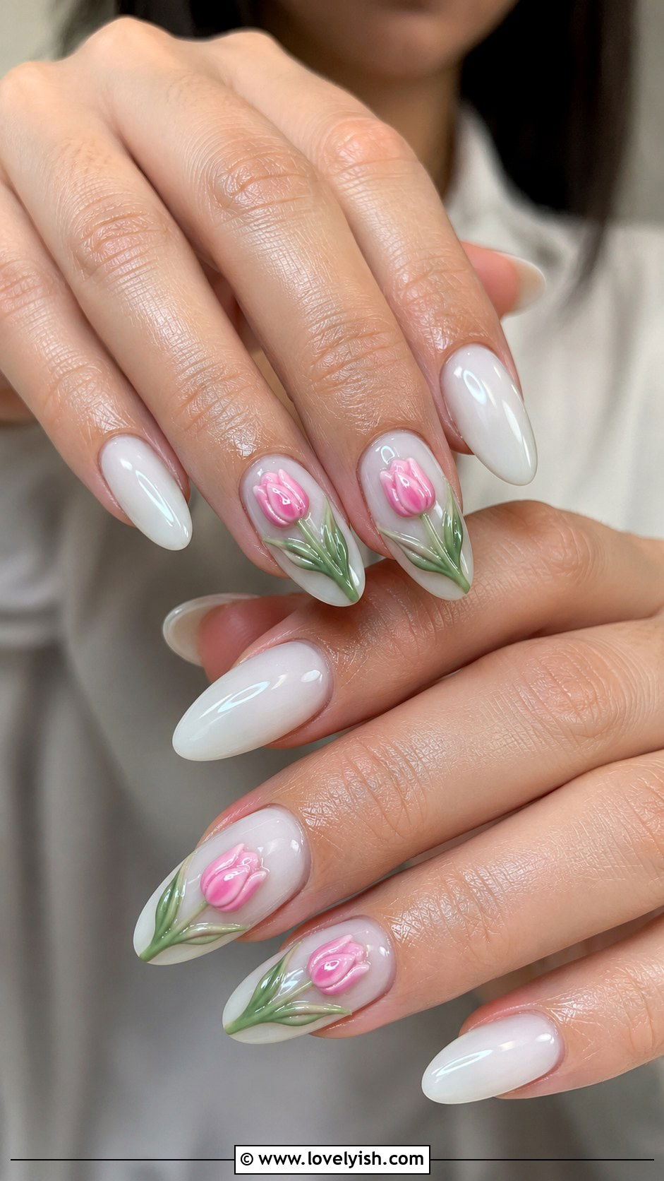 3D Tulip Spring Nails - 38 3d nail designs - 38 3d nail designs