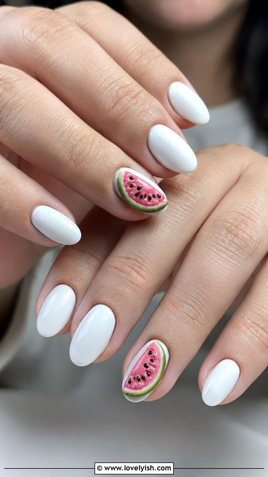 3D Watermelon Gel Nails - 50 3d gel nail art ideas - 50 3d gel nail art ideas